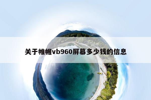 关于帷幄vb960屏幕多少钱的信息