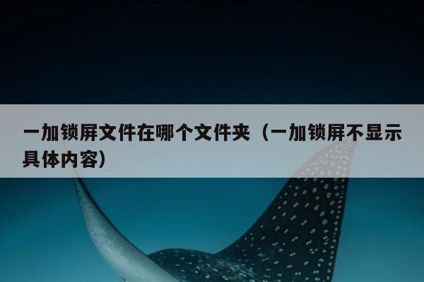 一加锁屏文件在哪个文件夹（一加锁屏不显示具体内容）