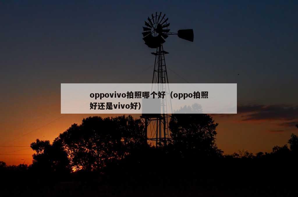 oppovivo拍照哪个好（oppo拍照好还是vivo好）