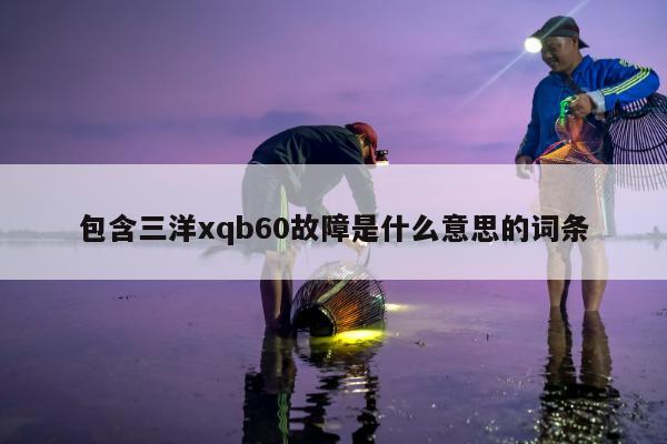 包含三洋xqb60故障是什么意思的词条