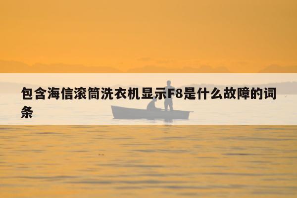 包含海信滚筒洗衣机显示F8是什么故障的词条