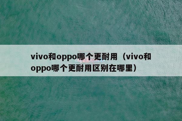 vivo和oppo哪个更耐用（vivo和oppo哪个更耐用区别在哪里）