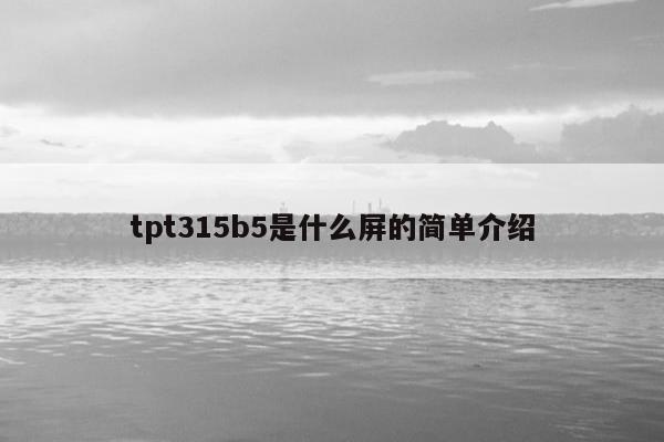 tpt315b5是什么屏的简单介绍