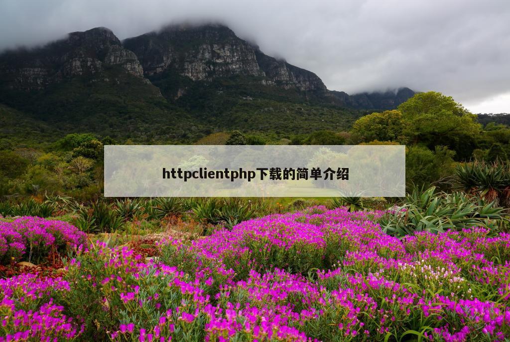 httpclientphp下载的简单介绍