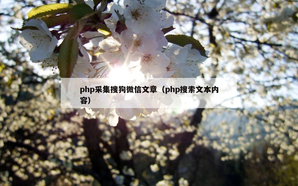 php采集搜狗微信文章（php搜索文本内容）