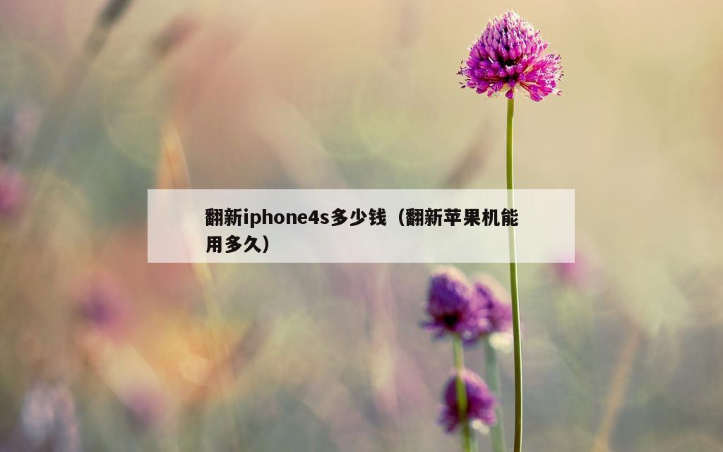 翻新iphone4s多少钱（翻新苹果机能用多久）