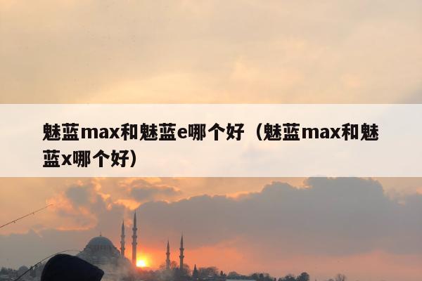 魅蓝max和魅蓝e哪个好（魅蓝max和魅蓝x哪个好）