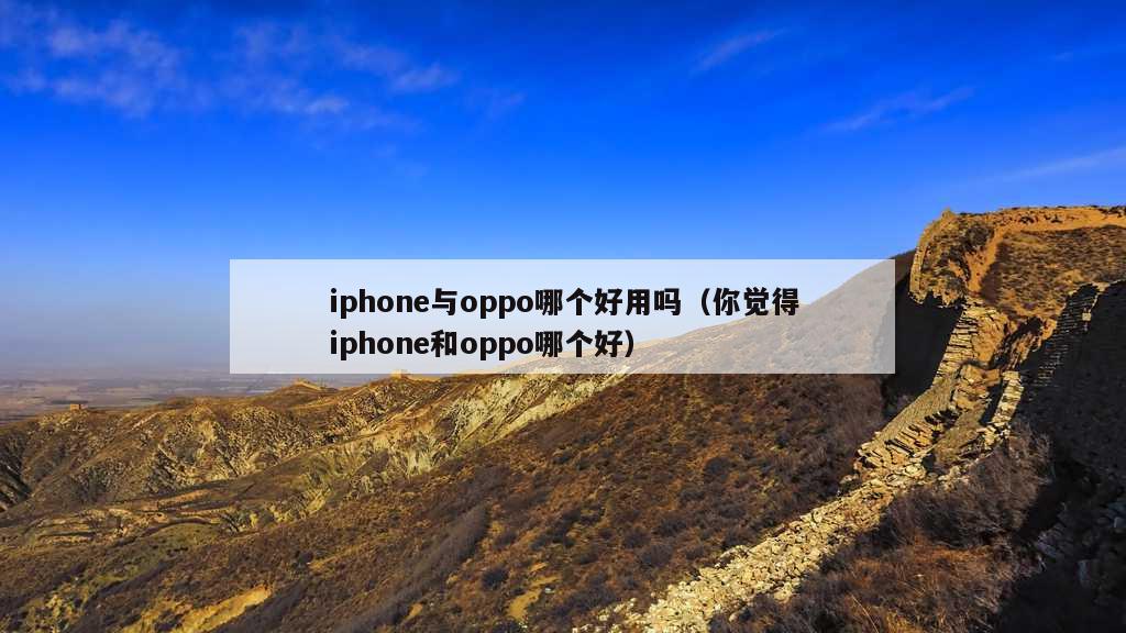 iphone与oppo哪个好用吗（你觉得iphone和oppo哪个好）