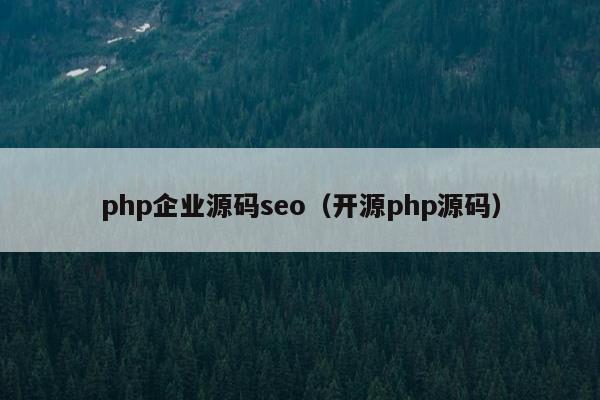 php企业源码seo（开源php源码）