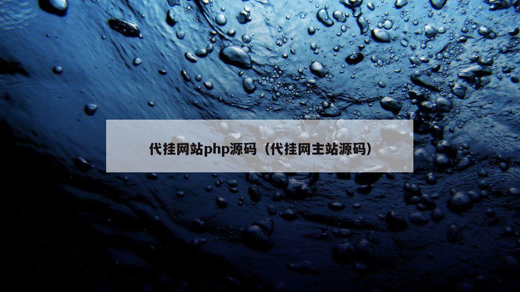 代挂网站php源码（代挂网主站源码）