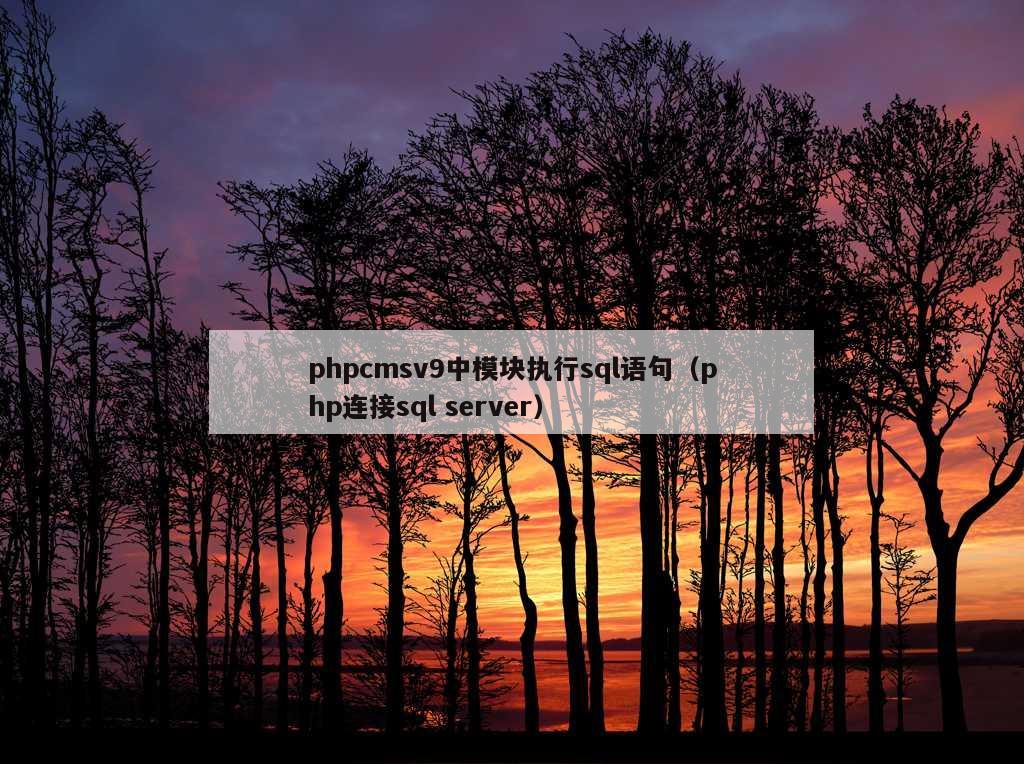 phpcmsv9中模块执行sql语句（php连接sql server）