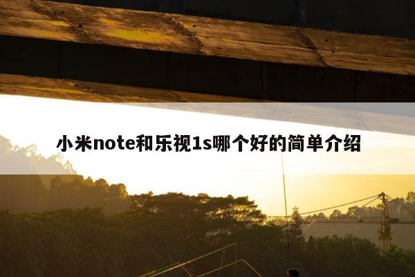 小米note和乐视1s哪个好的简单介绍