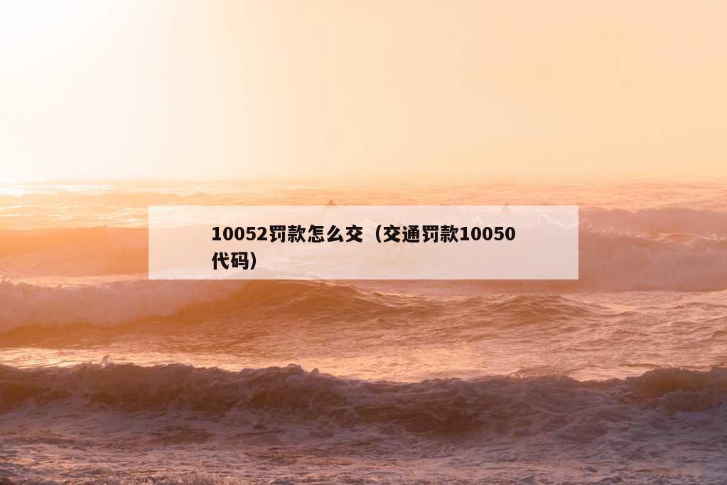 10052罚款怎么交（交通罚款10050代码）