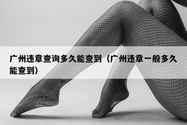 广州违章查询多久能查到（广州违章一般多久能查到）