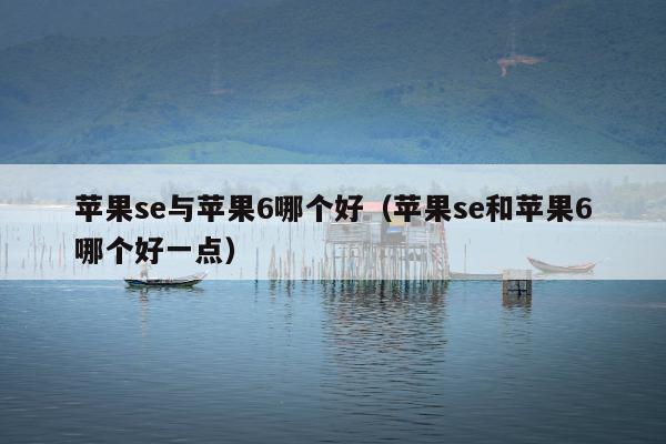 苹果se与苹果6哪个好（苹果se和苹果6哪个好一点）