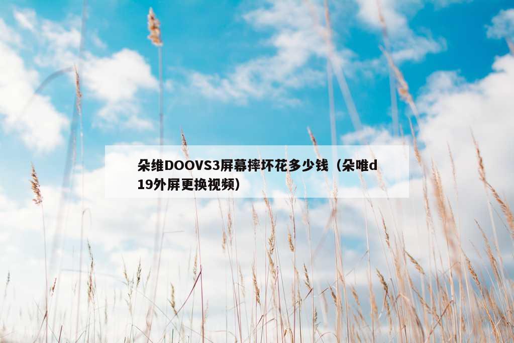 朵维DOOVS3屏幕摔坏花多少钱（朵唯d19外屏更换视频）