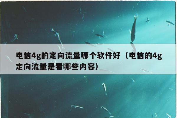 电信4g的定向流量哪个软件好（电信的4g定向流量是看哪些内容）