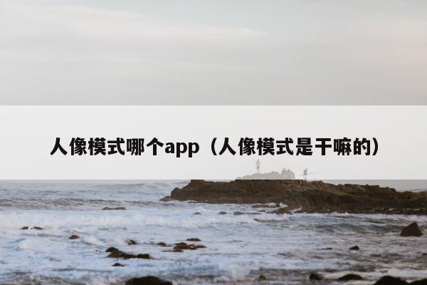 人像模式哪个app（人像模式是干嘛的）