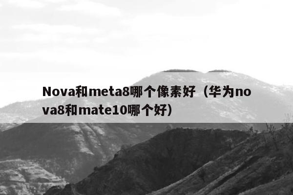 Nova和meta8哪个像素好（华为nova8和mate10哪个好）