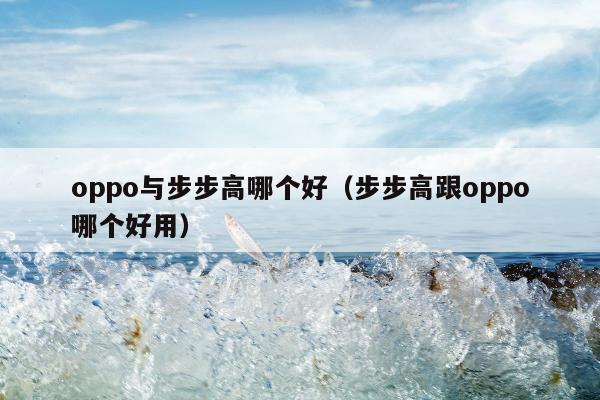 oppo与步步高哪个好（步步高跟oppo哪个好用）