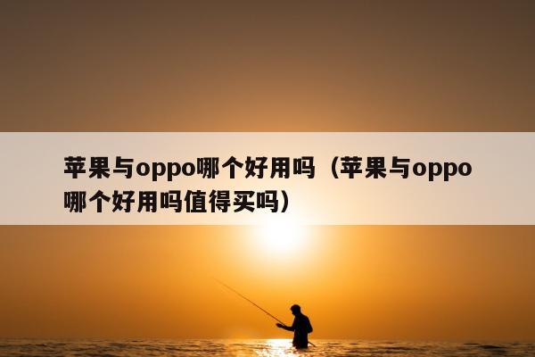 苹果与oppo哪个好用吗（苹果与oppo哪个好用吗值得买吗）