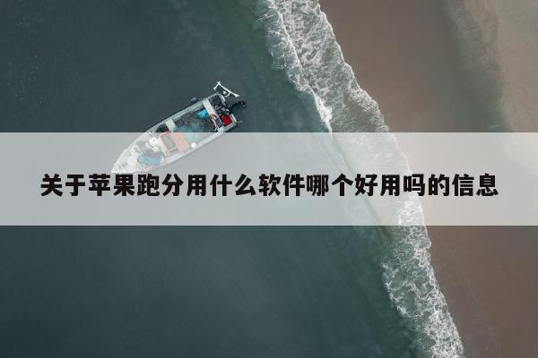 关于苹果跑分用什么软件哪个好用吗的信息