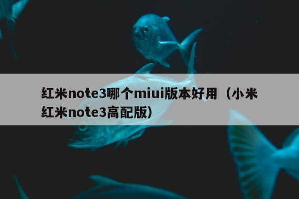 红米note3哪个miui版本好用（小米红米note3高配版）