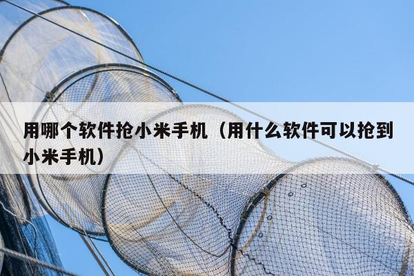 用哪个软件抢小米手机（用什么软件可以抢到小米手机）