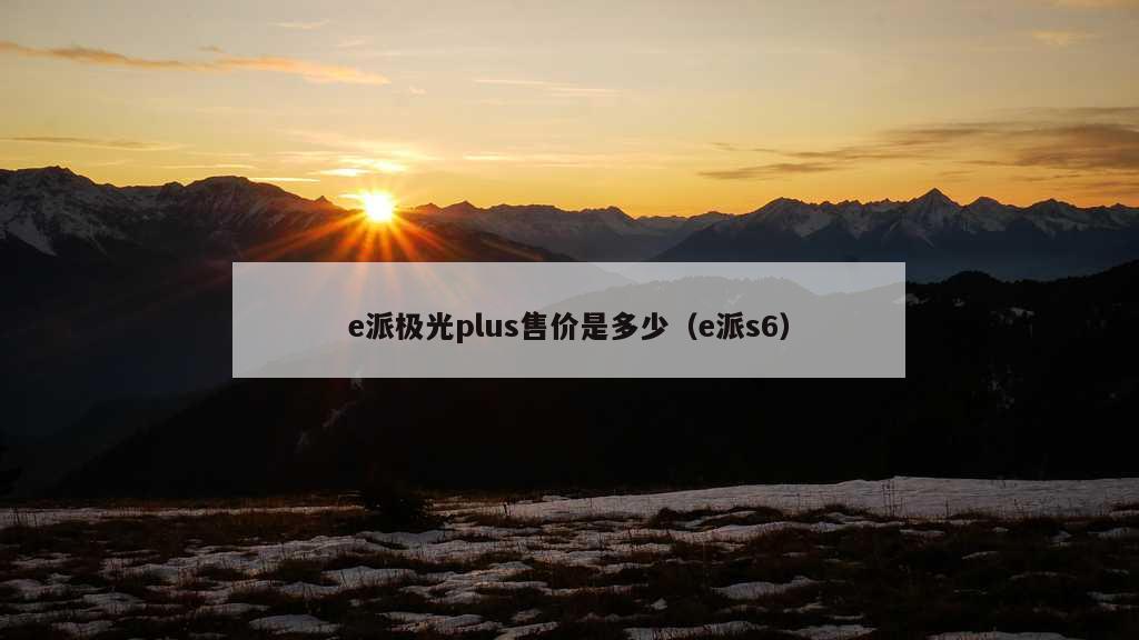 e派极光plus售价是多少（e派s6）