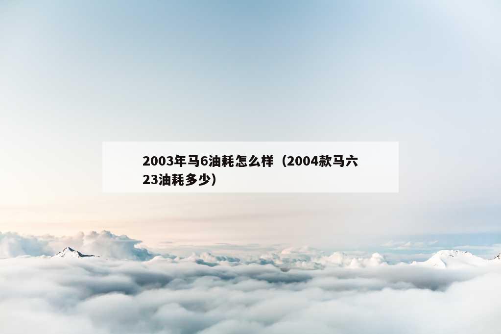 2003年马6油耗怎么样（2004款马六23油耗多少）