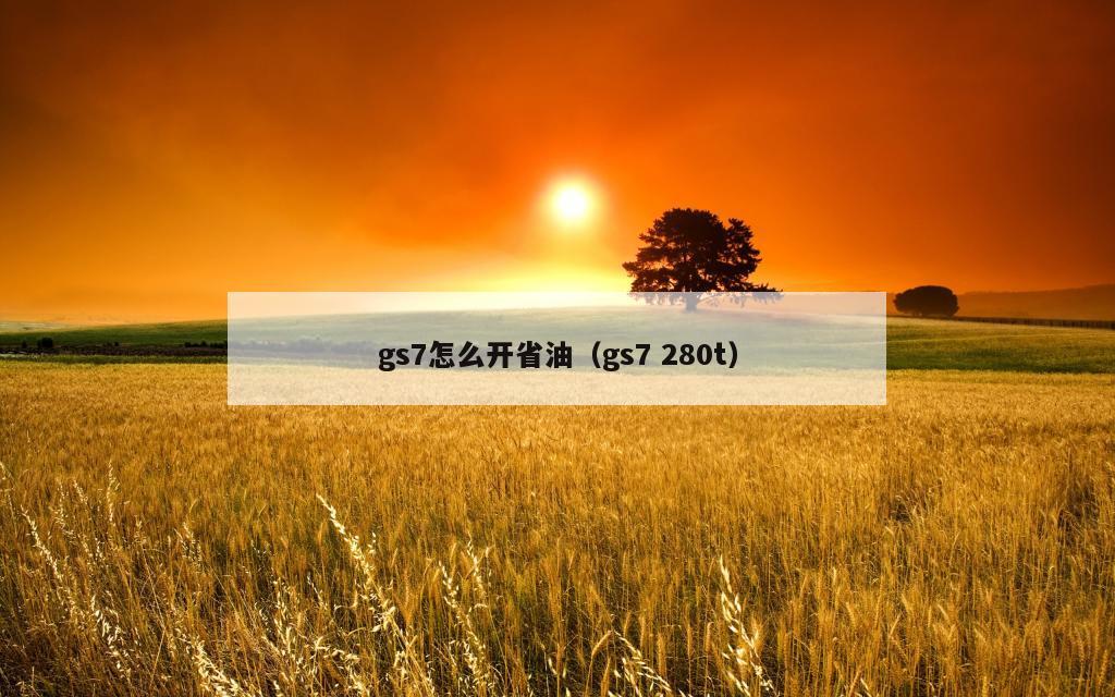 gs7怎么开省油（gs7 280t）