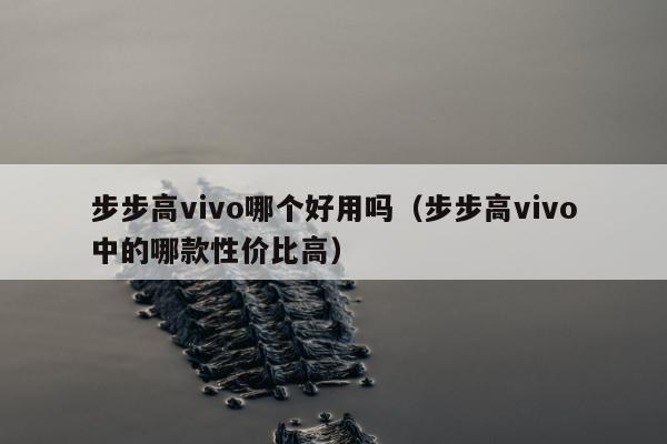 步步高vivo哪个好用吗（步步高vivo中的哪款性价比高）