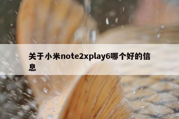 关于小米note2xplay6哪个好的信息