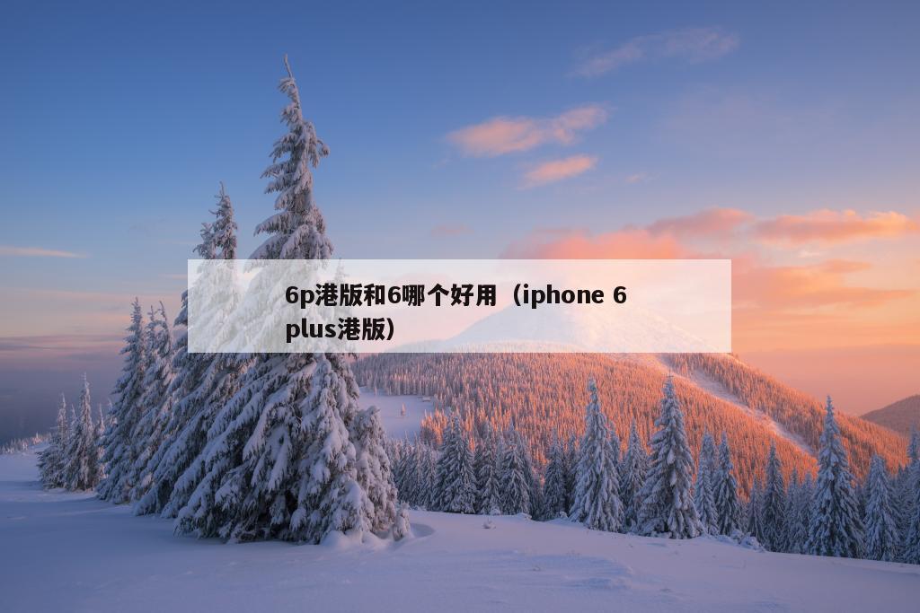 6p港版和6哪个好用（iphone 6 plus港版）