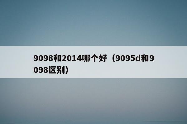 9098和2014哪个好（9095d和9098区别）