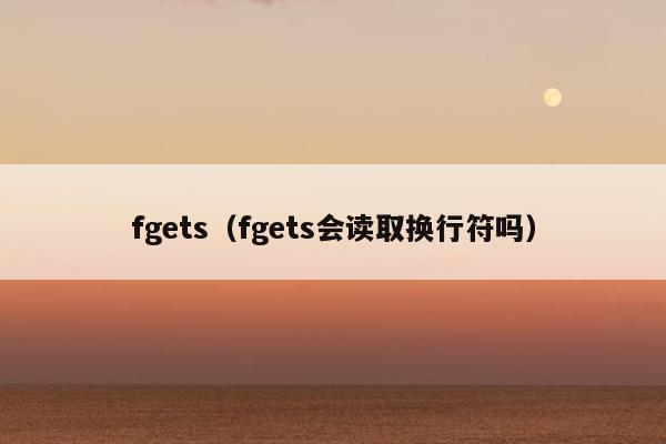 fgets（fgets会读取换行符吗）