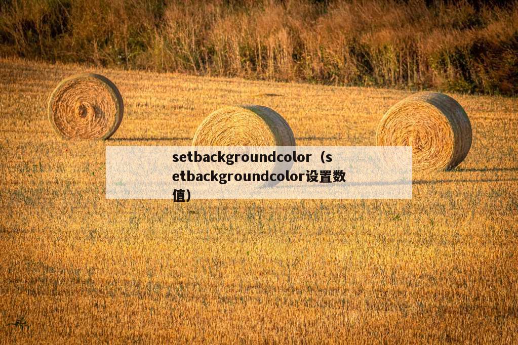 setbackgroundcolor（setbackgroundcolor设置数值）