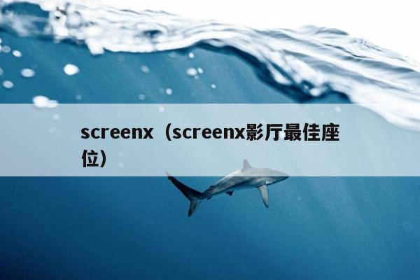 screenx（screenx影厅最佳座位）