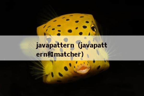 javapattern（javapattern和matcher）