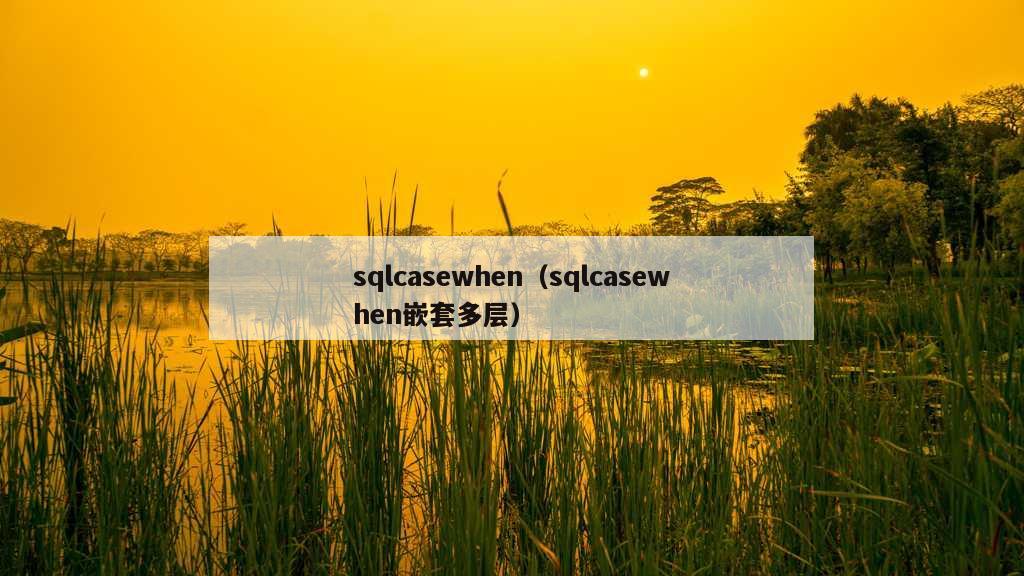 sqlcasewhen（sqlcasewhen嵌套多层）