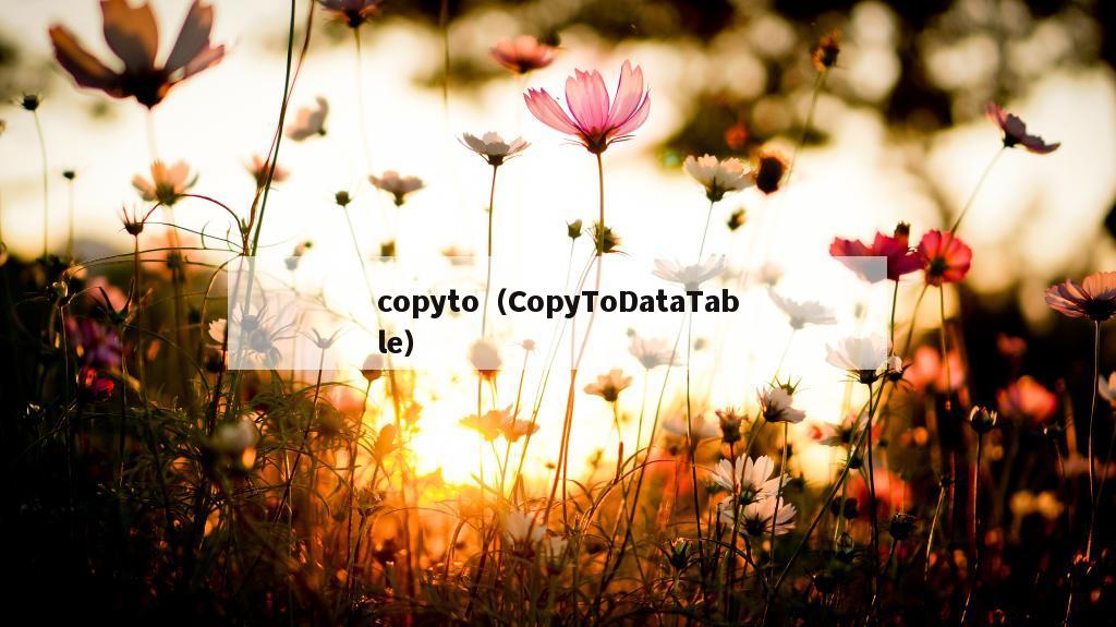 copyto（CopyToDataTable）