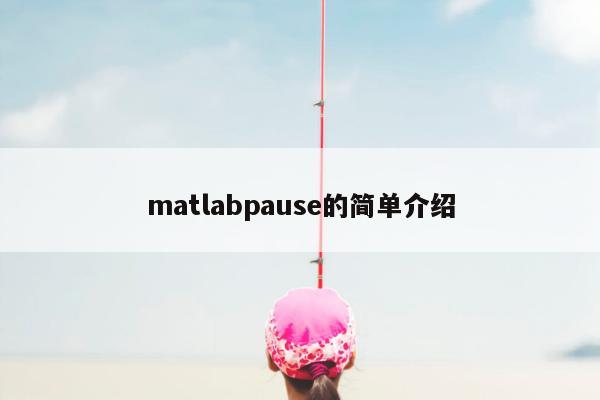 matlabpause的简单介绍