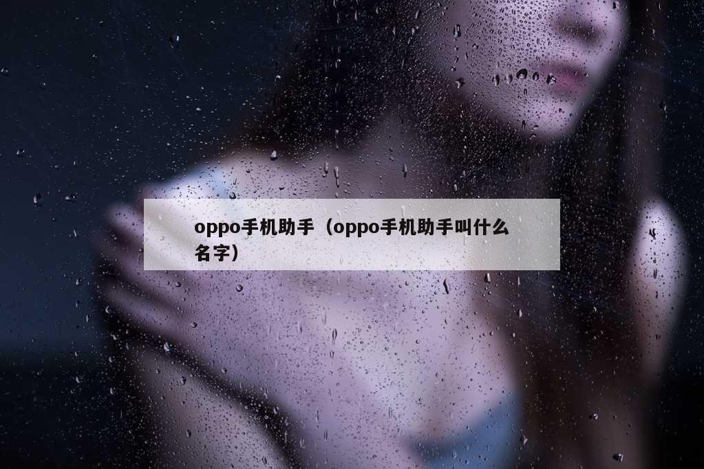 oppo手机助手（oppo手机助手叫什么名字）