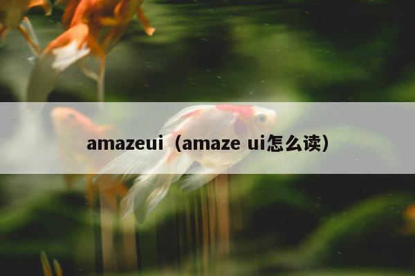 amazeui（amaze ui怎么读）