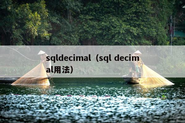 sqldecimal（sql decimal用法）