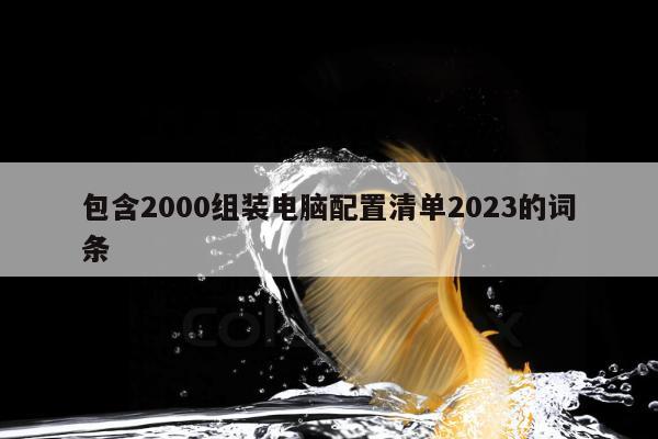 包含2000组装电脑配置清单2023的词条