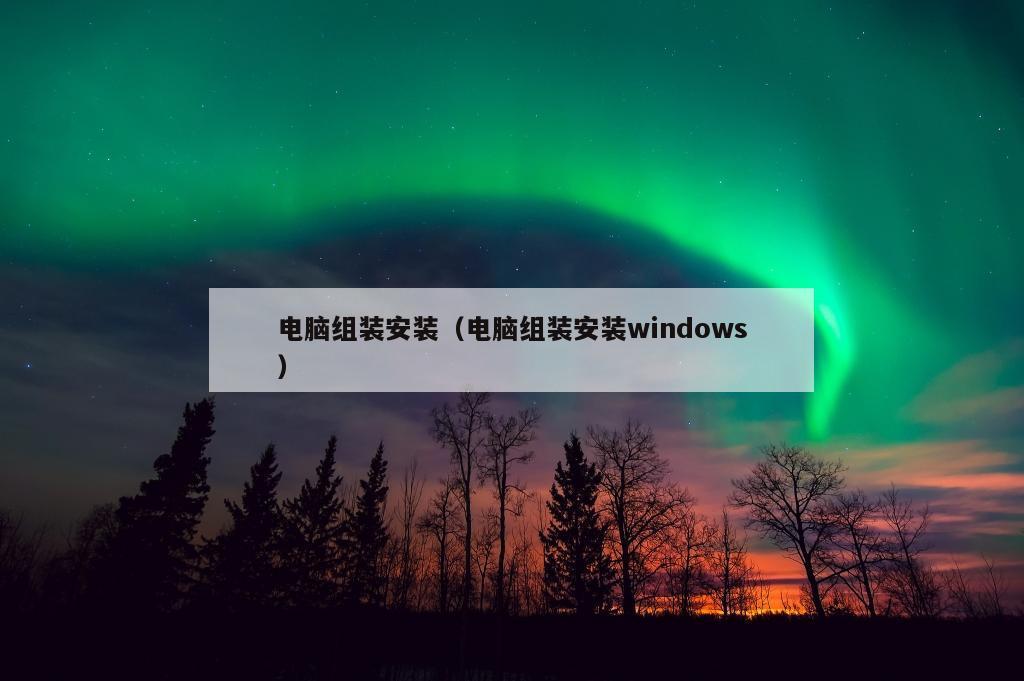 电脑组装安装（电脑组装安装windows）