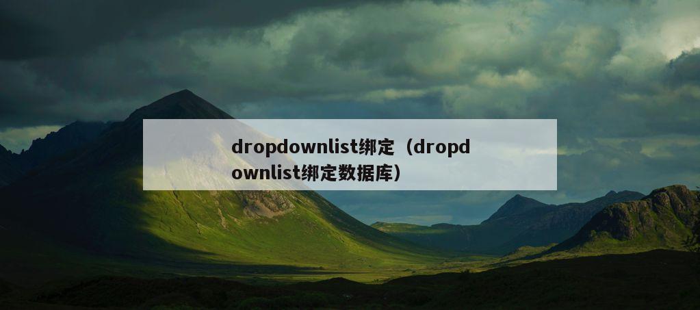 dropdownlist绑定（dropdownlist绑定数据库）