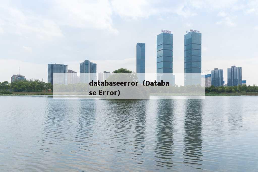 databaseerror（Database Error）