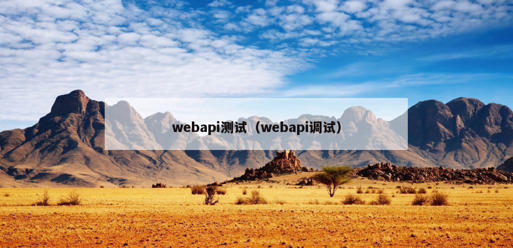 webapi测试（webapi调试）